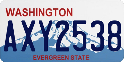 WA license plate AXY2538