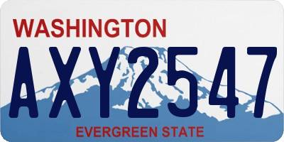 WA license plate AXY2547