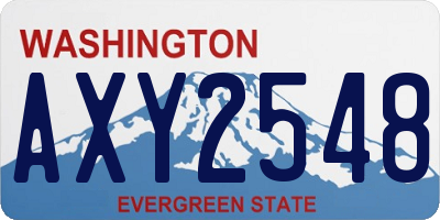 WA license plate AXY2548