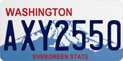 WA license plate AXY2550
