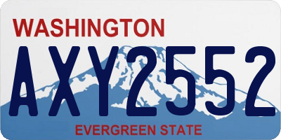 WA license plate AXY2552