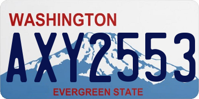 WA license plate AXY2553