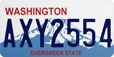 WA license plate AXY2554