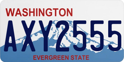 WA license plate AXY2555