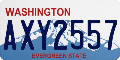 WA license plate AXY2557
