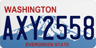 WA license plate AXY2558