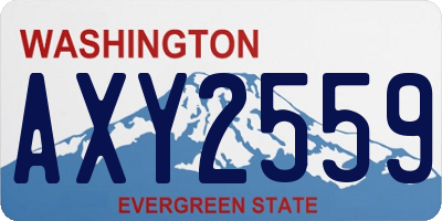 WA license plate AXY2559