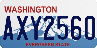 WA license plate AXY2560