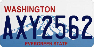 WA license plate AXY2562