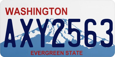 WA license plate AXY2563