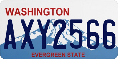 WA license plate AXY2566