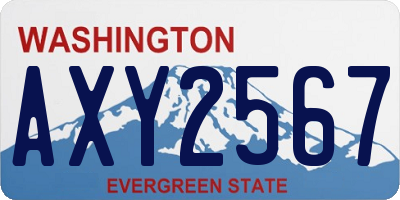 WA license plate AXY2567