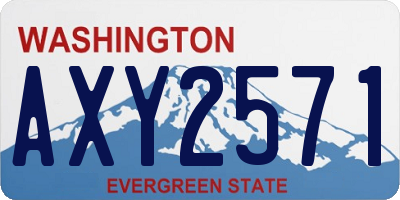 WA license plate AXY2571