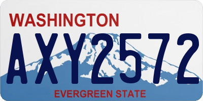 WA license plate AXY2572