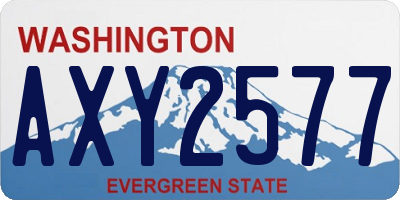 WA license plate AXY2577