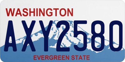 WA license plate AXY2580