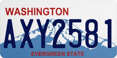 WA license plate AXY2581