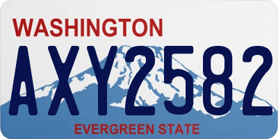 WA license plate AXY2582