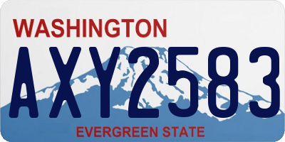 WA license plate AXY2583