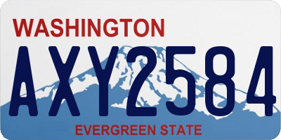 WA license plate AXY2584