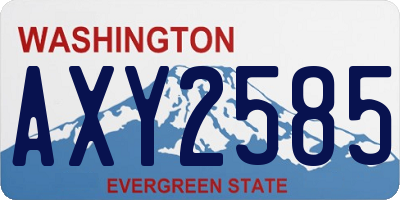 WA license plate AXY2585