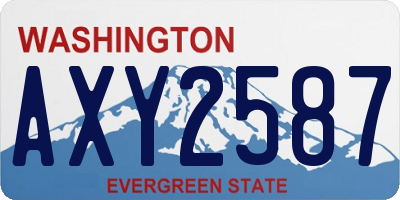 WA license plate AXY2587