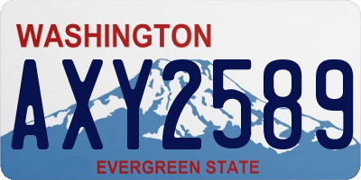 WA license plate AXY2589