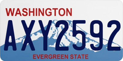 WA license plate AXY2592