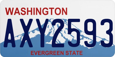 WA license plate AXY2593