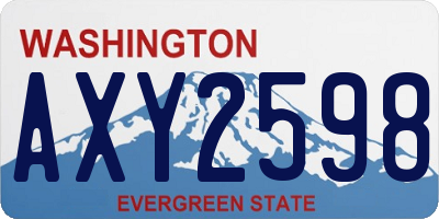 WA license plate AXY2598