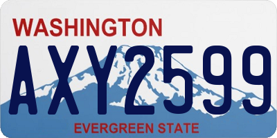 WA license plate AXY2599