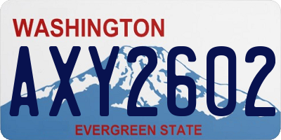 WA license plate AXY2602