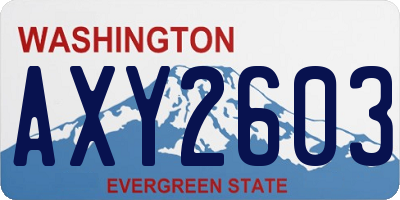 WA license plate AXY2603