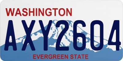 WA license plate AXY2604