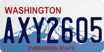 WA license plate AXY2605