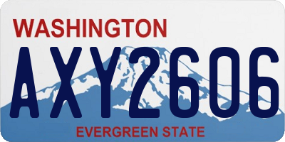 WA license plate AXY2606