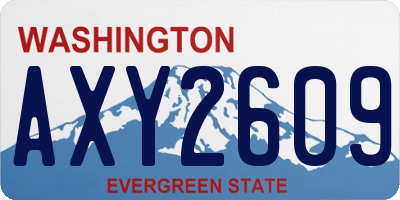 WA license plate AXY2609