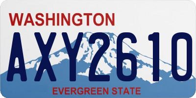 WA license plate AXY2610