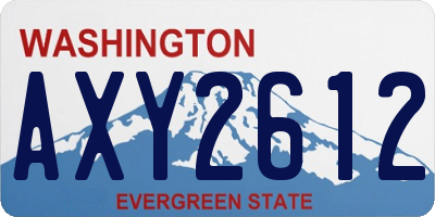 WA license plate AXY2612