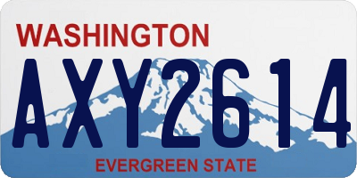 WA license plate AXY2614