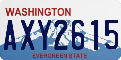 WA license plate AXY2615