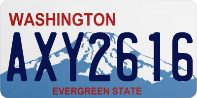 WA license plate AXY2616