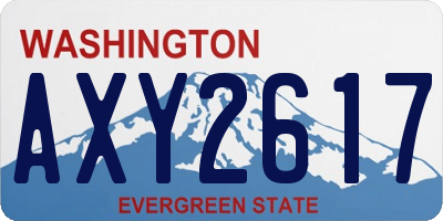 WA license plate AXY2617