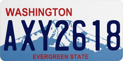 WA license plate AXY2618