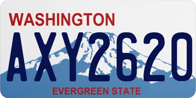 WA license plate AXY2620