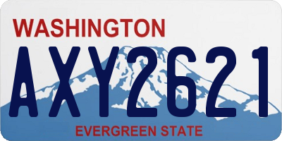 WA license plate AXY2621