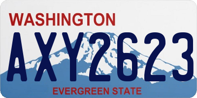 WA license plate AXY2623
