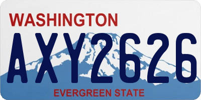 WA license plate AXY2626