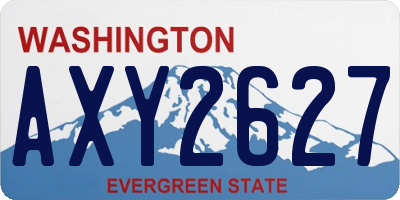 WA license plate AXY2627