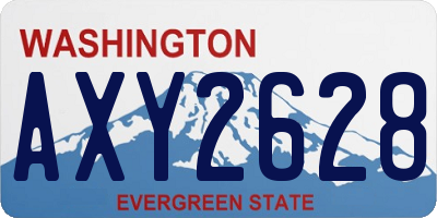 WA license plate AXY2628